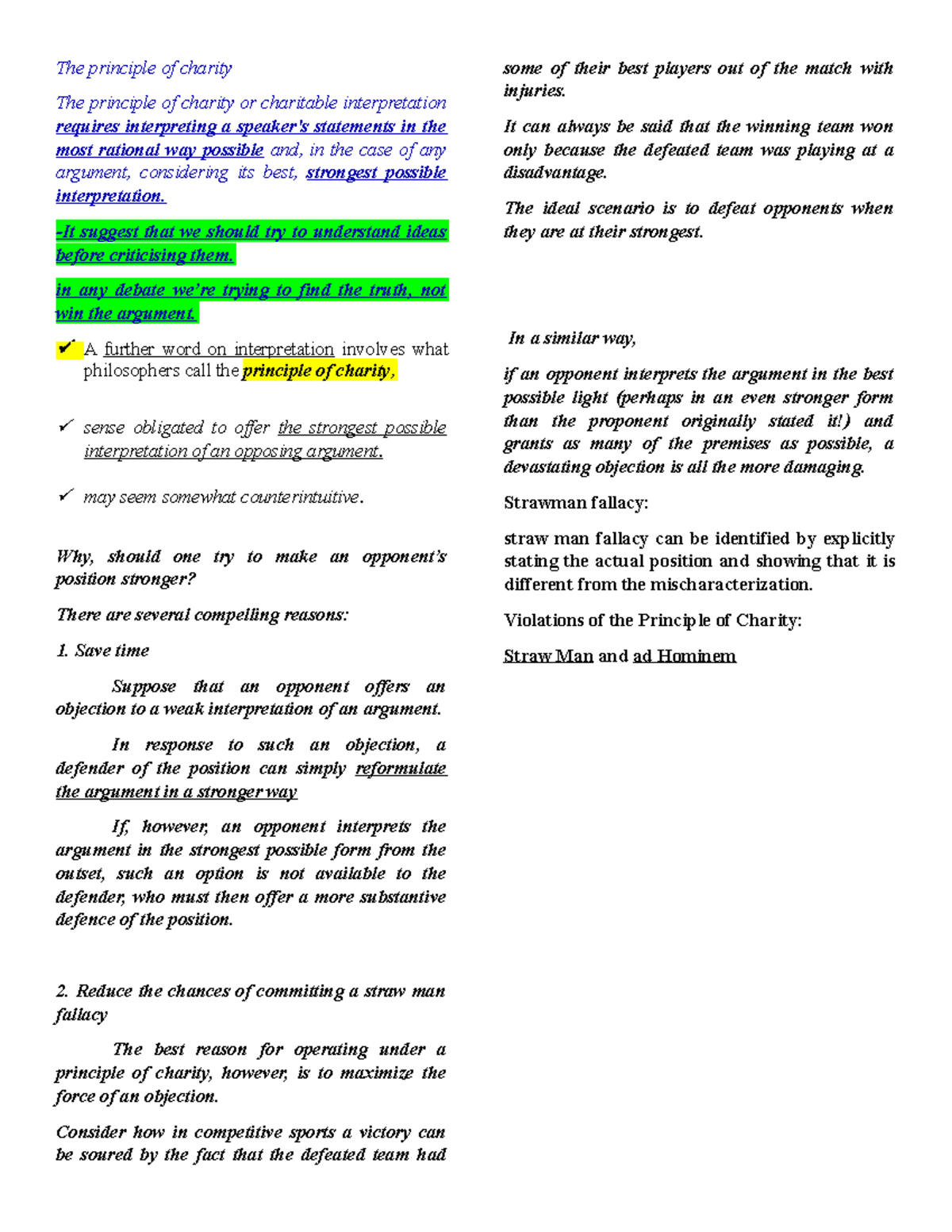The Dialectical Principle Of Charity: A Procedure For A Critical ...