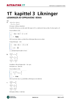 Formelsamling I Matematikk Vg1 Tillatt Hjelpemiddel Under Tentamen Del ...