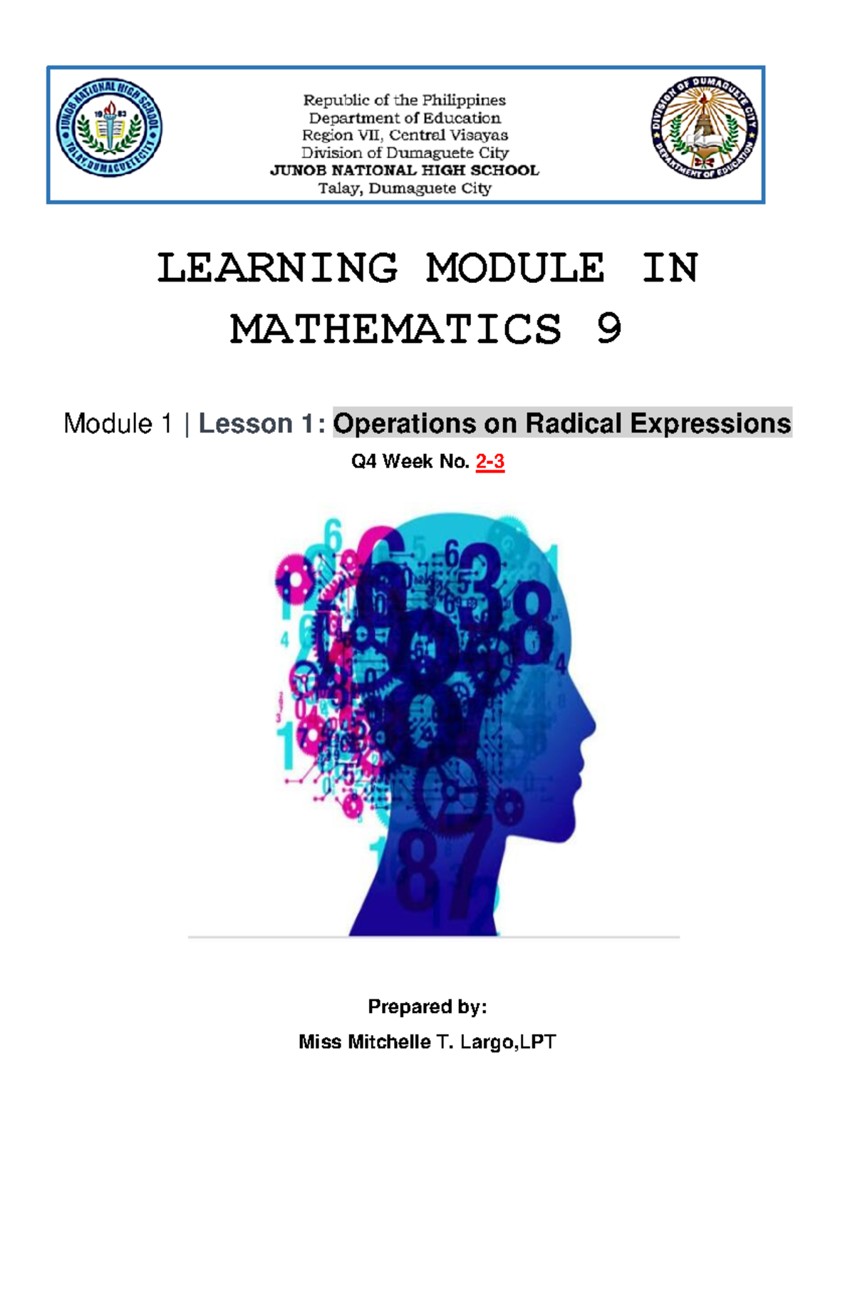 Q4 Math 9 Module 2 - LEARNING MODULE IN MATHEMATICS 9 Module 1 | Lesson ...