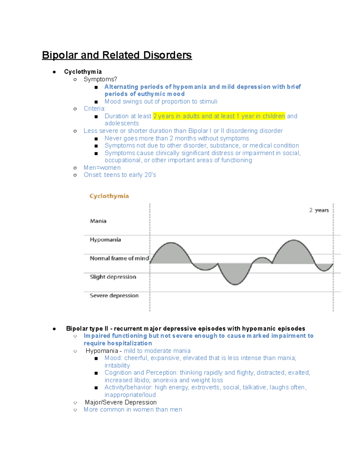 Test 2 Review Guide psychosocial nursing test 2 Bipolar and Related