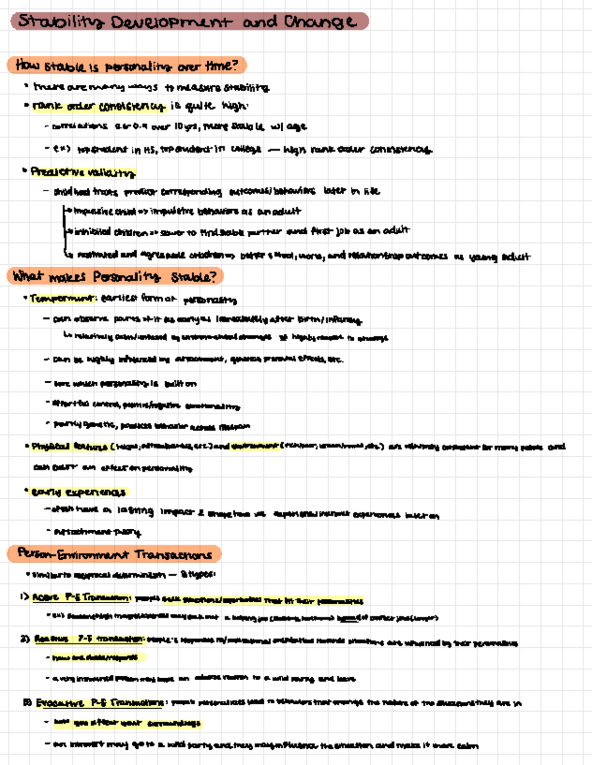 (PSYC 153) Stability, Development, and Change - Stability Development ...
