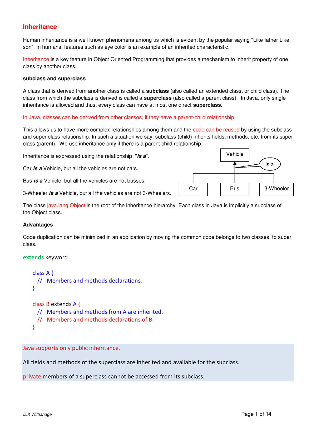 Final Java Inheritance - Inheritance Human Inheritance Is A Well Known ...