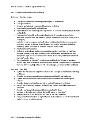 Health and Human Development Unit 3 AOS 1 notes - KS: explain the ...
