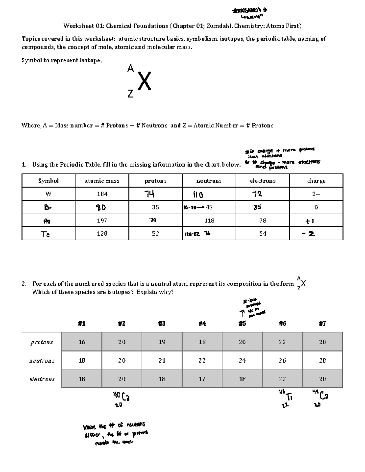 01+WS01+Chemical+Foundations+Chapter+1+-+Zumdahl+Chemistry-Atoms+First ...