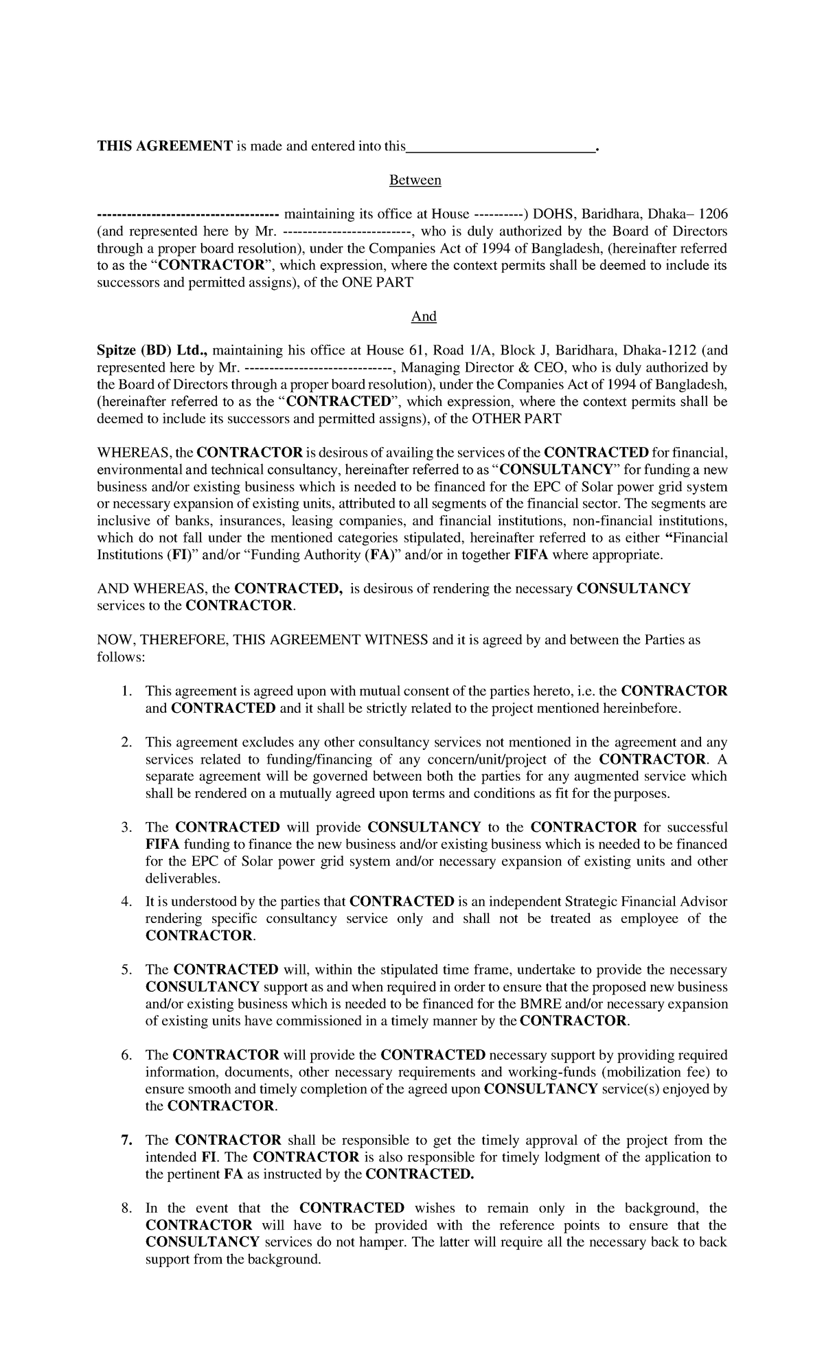 Draft Mo U - Solar power grid 2020 - THIS AGREEMENT is made and entered ...