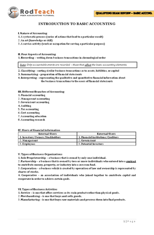 Preparation of Financial Statements - It contains the revenues earned ...
