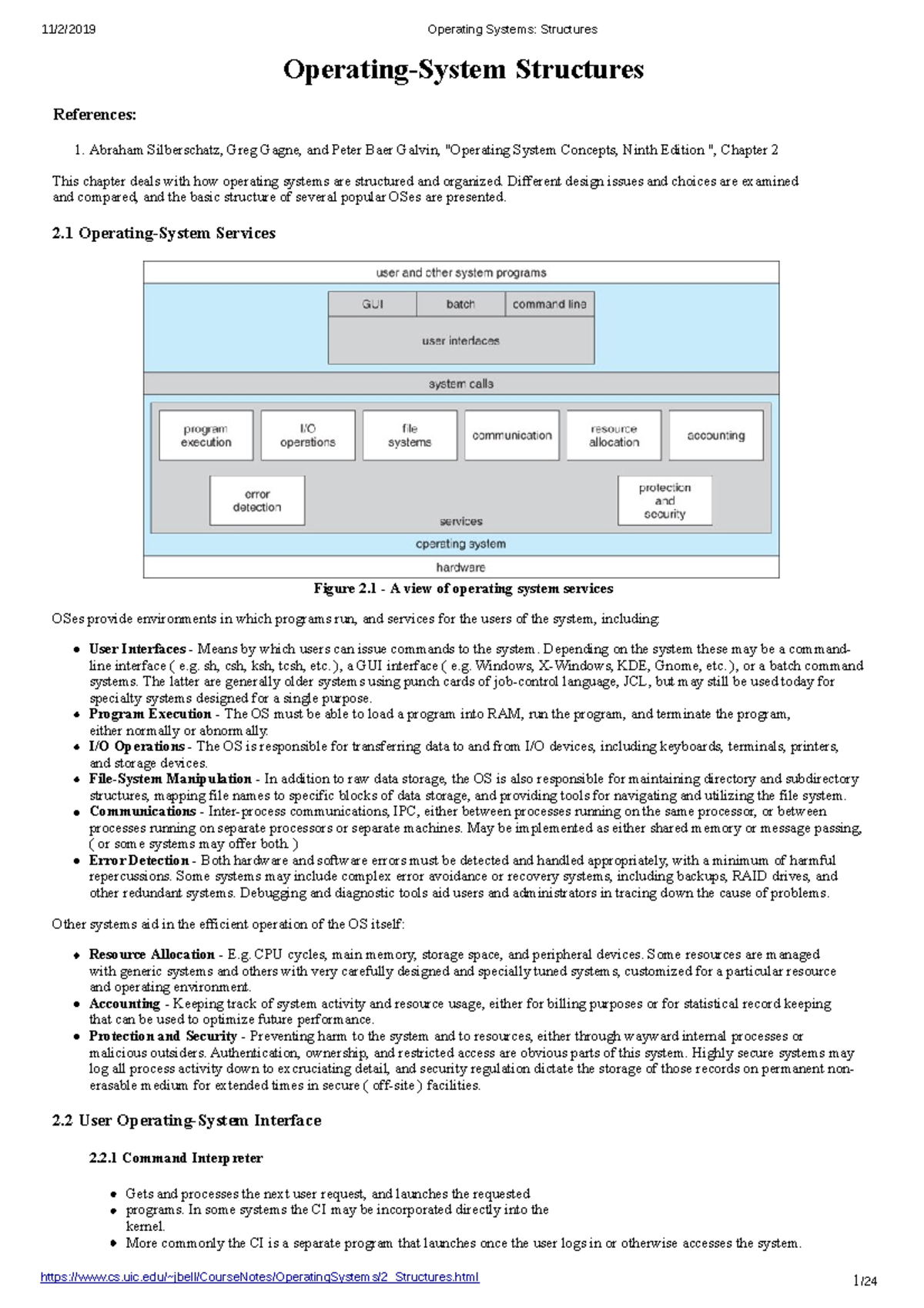 Operating Systems Structures - uic/~jbell/CourseNotes/OperatingSystems ...