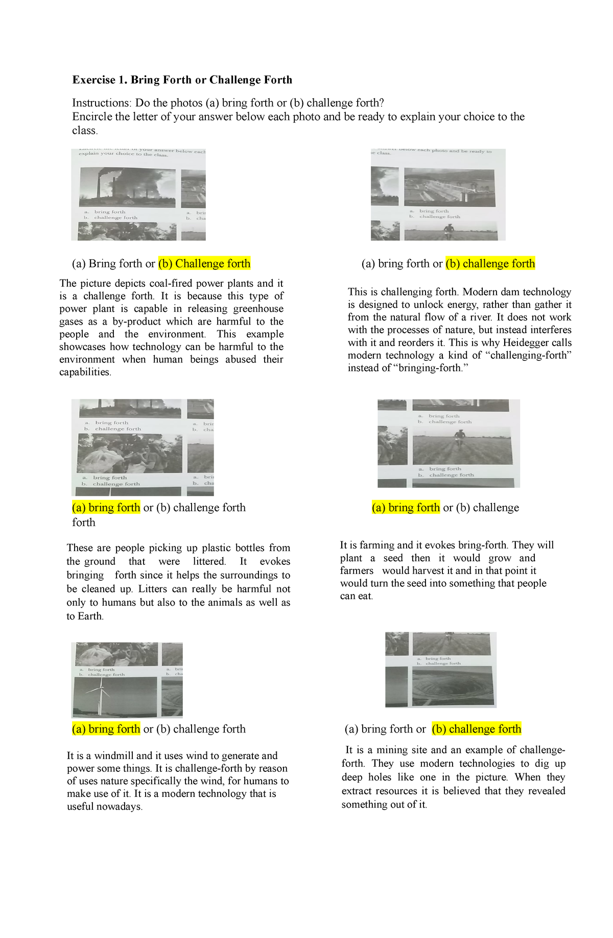 STS Final Activities Exercise 1 Bring Forth Or Challenge Forth 