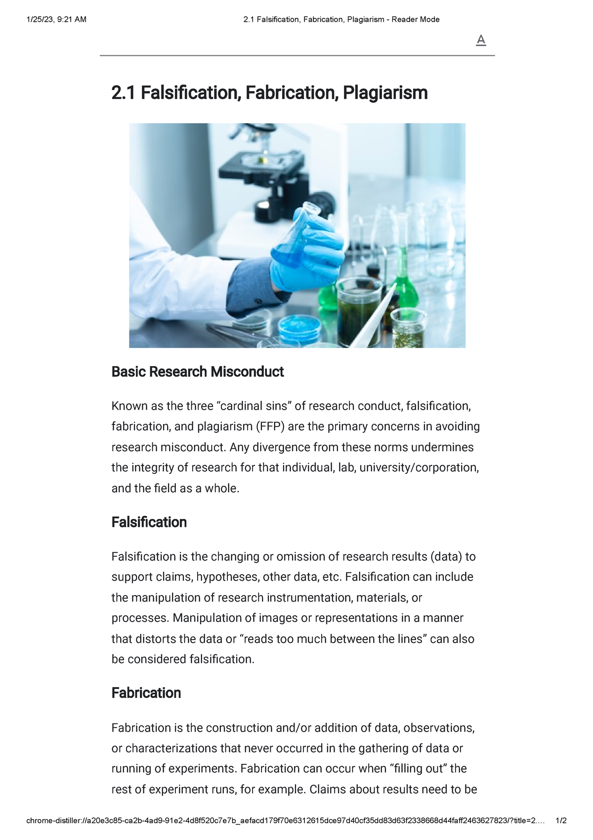 falsification fabrication and plagiarism in research paper