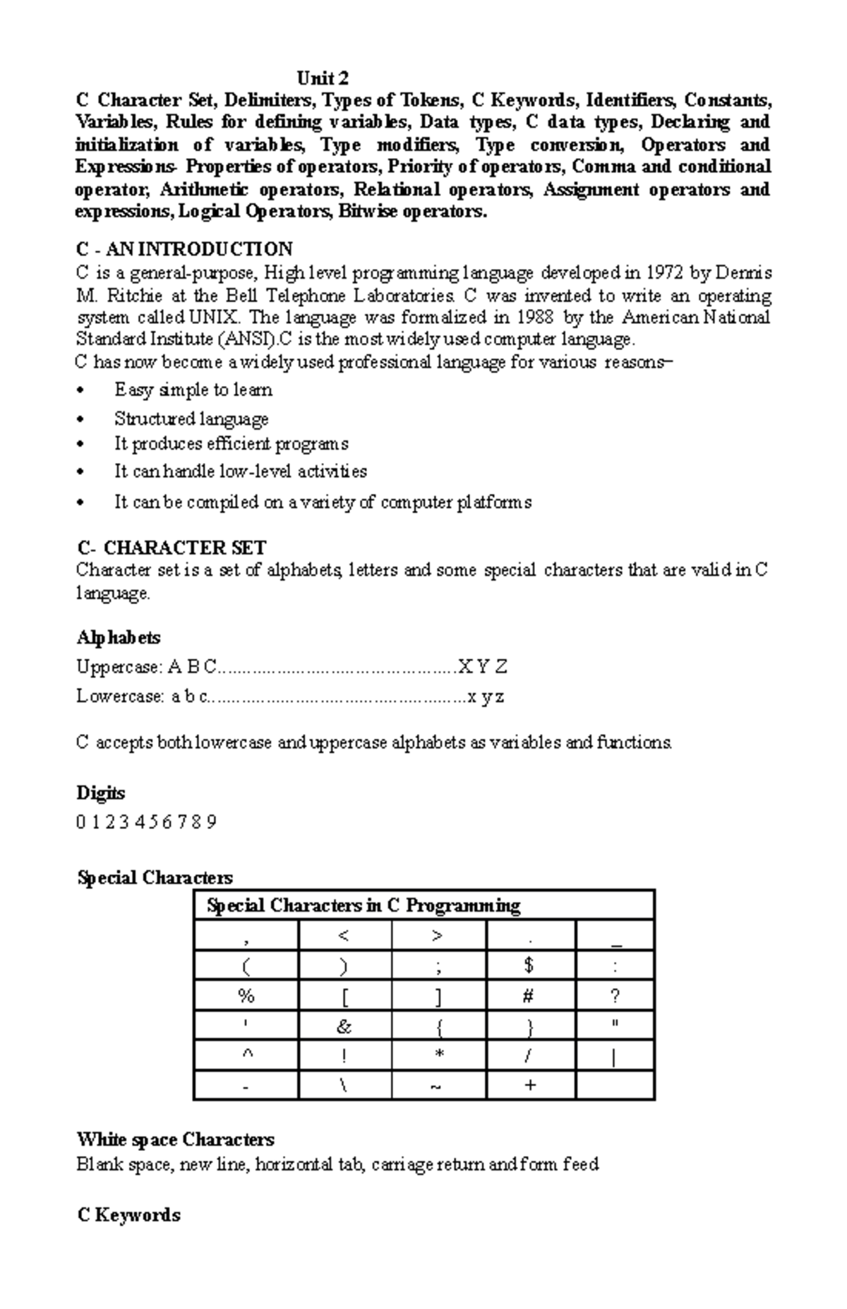 module-2-unit-2-c-character-set-delimiters-types-of-tokens-c