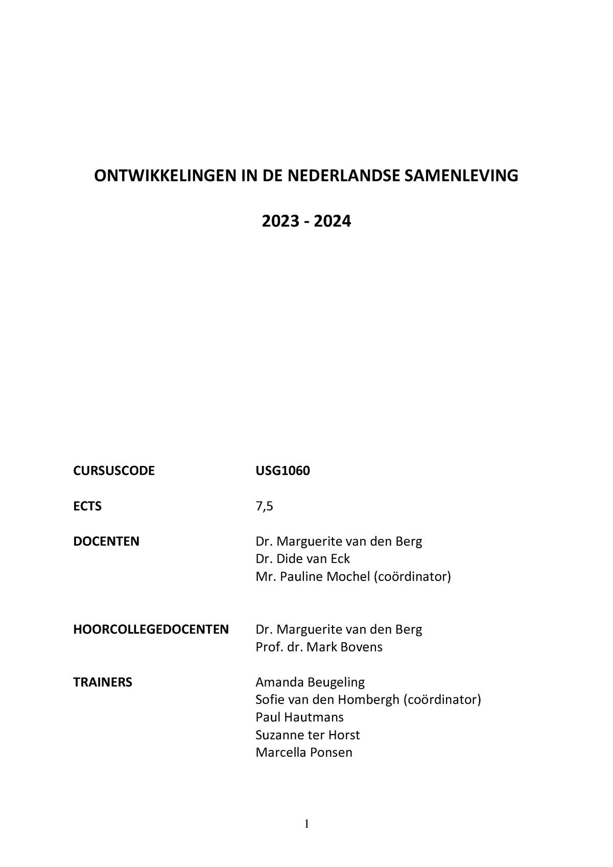 23-24 ONS Studiehandleiding - ONTWIKKELINGEN IN DE NEDERLANDSE ...