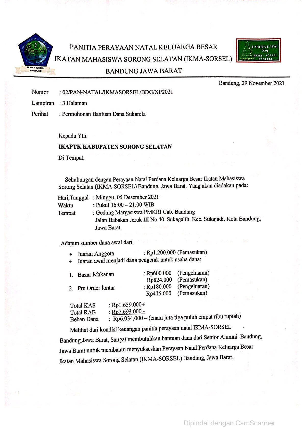 Surat Permohonan Iuran IKMA Sorsel Bandung - Pengantar Ilmu Hukum - Studocu