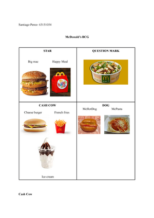 Bcg Mcdonalds Y Sus Cuadrantes Econometria Ii Unisalle Studocu