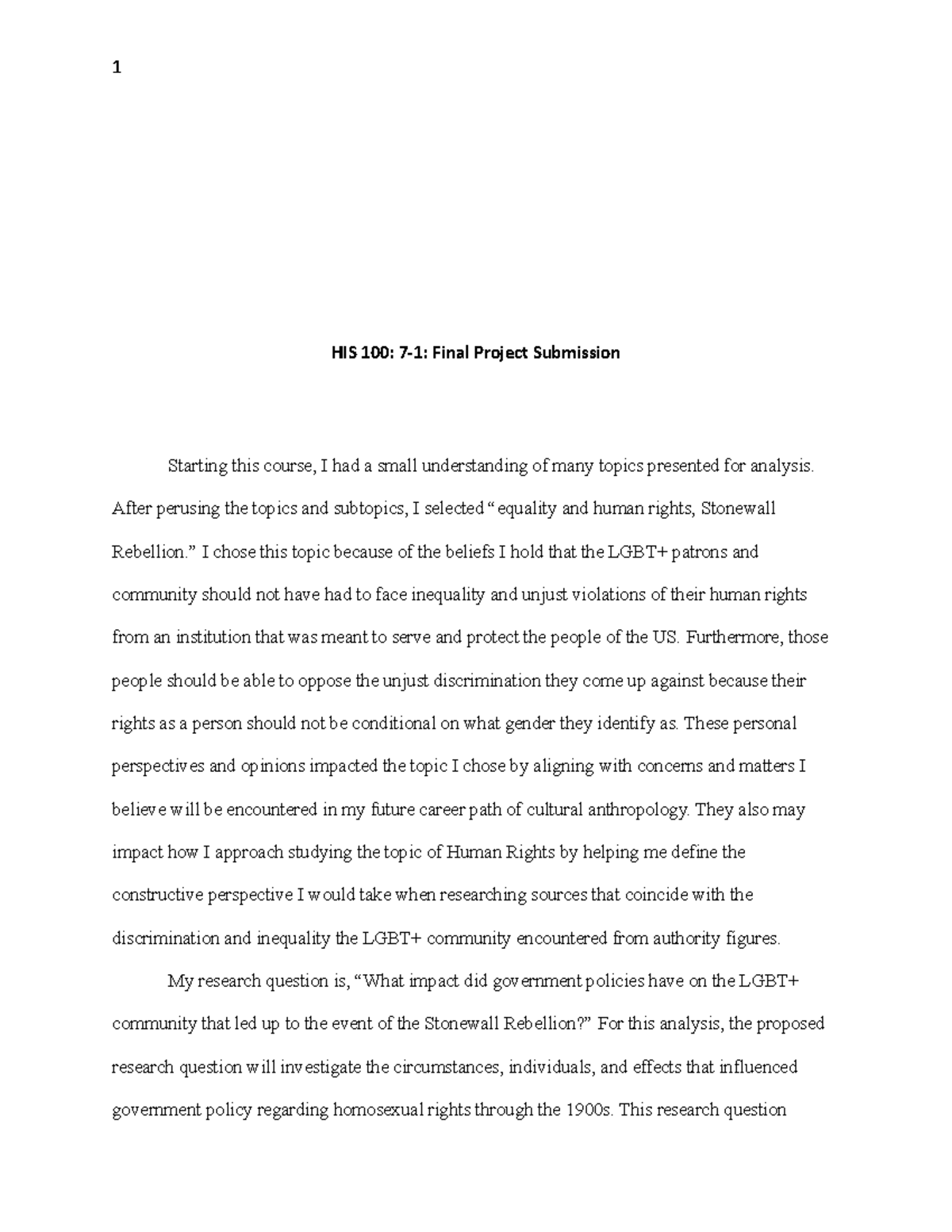 7-1 Final Project - After perusing the topics and subtopics, I selected ...