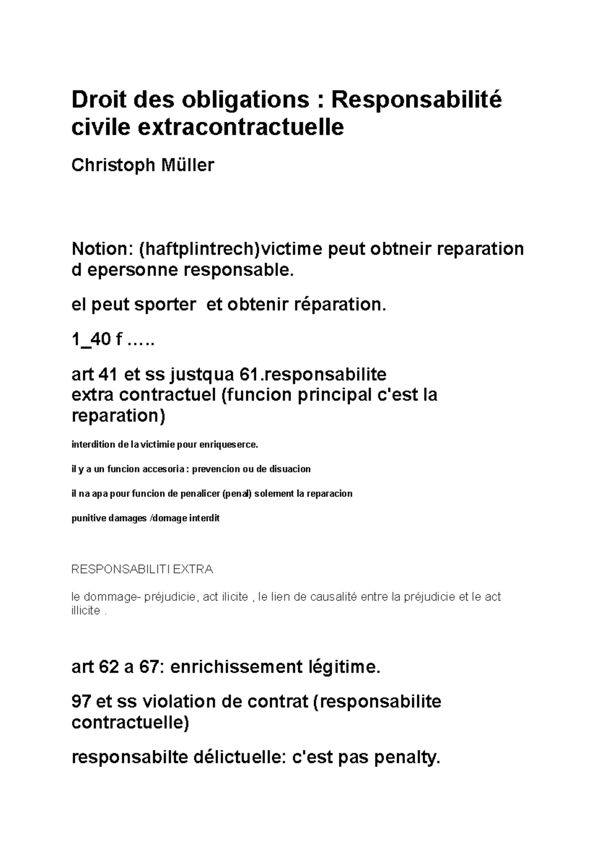 Droit Des Obligations Semestre 1 - Droit Des Obligations ...