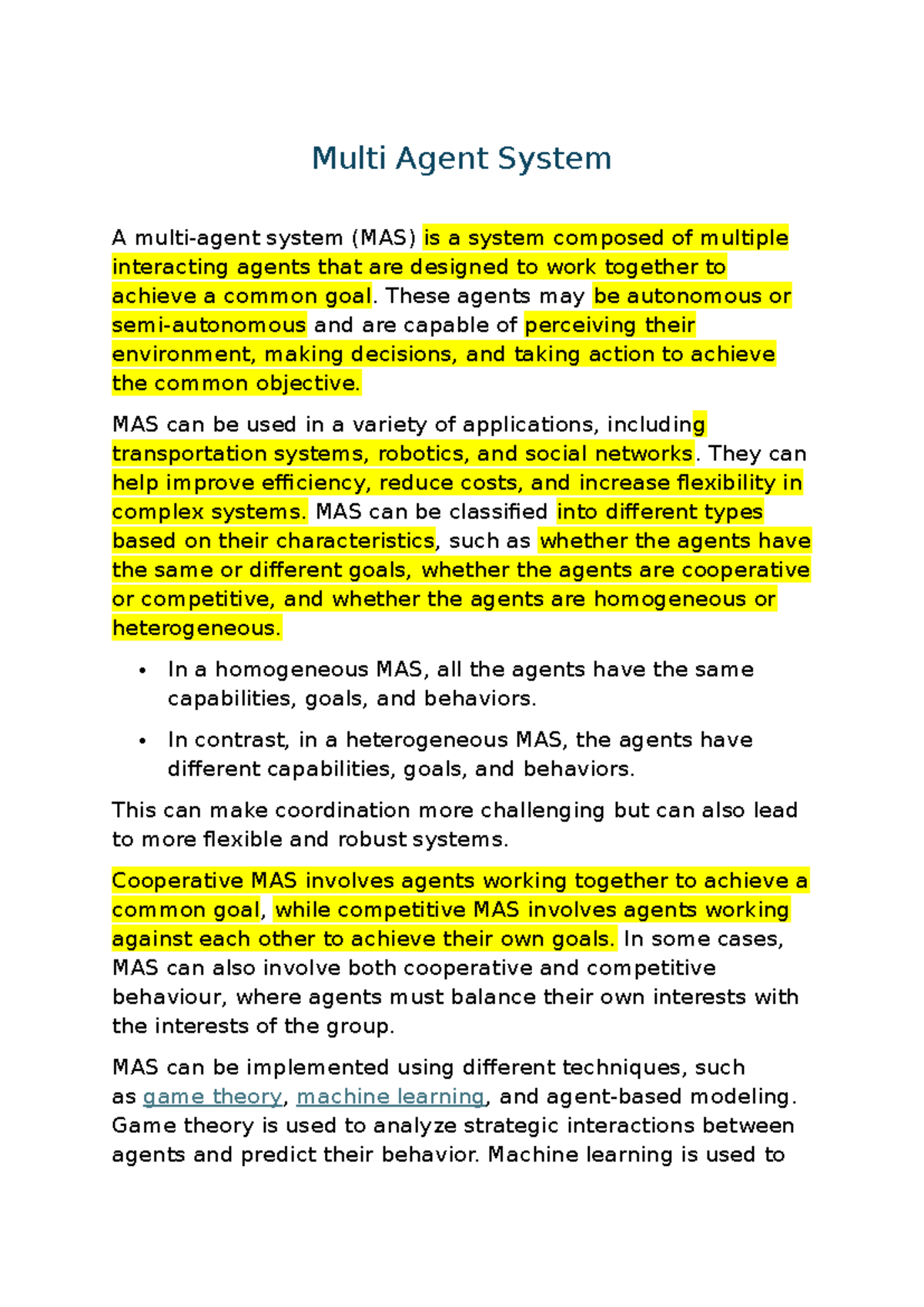 Multi Agent System - These agents may be autonomous or semi-autonomous ...