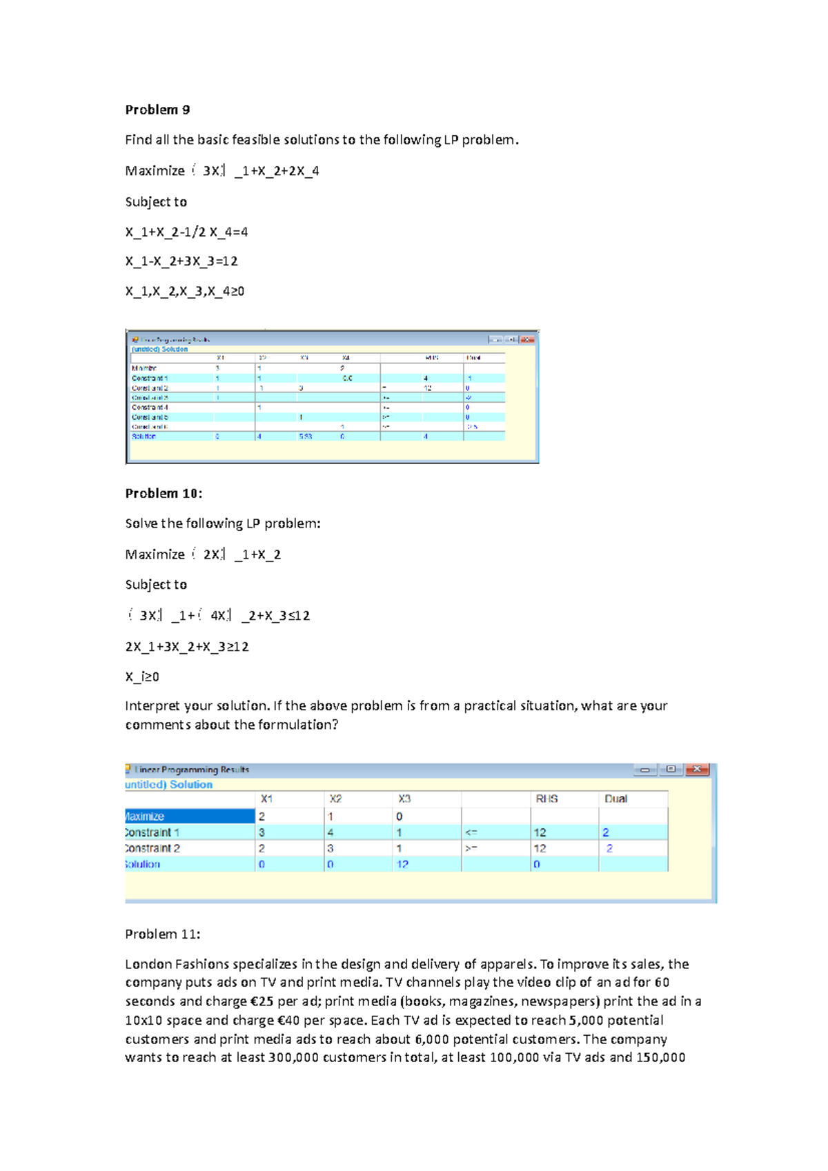 BT2 - Trắc Nghiệm - Problem 9 Find All The Basic Feasible Solutions To ...