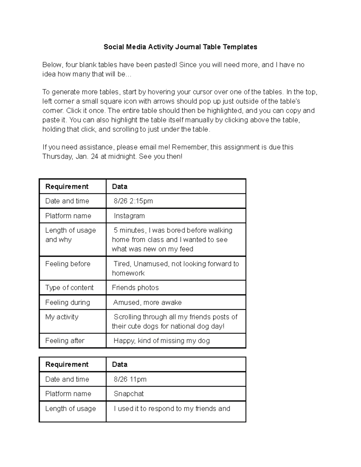 social-media-activity-journal-to-generate-more-tables-start-by