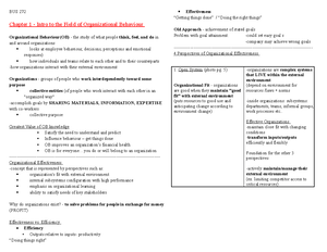 Bus 272 Text book summary notes - CHAPTER OUTLINE The Importance of ...