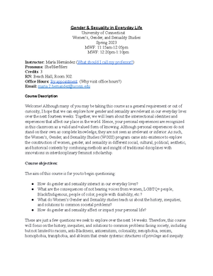 Living Course schedule - WGSS 1105: Gender and Sexuality in Everyday ...