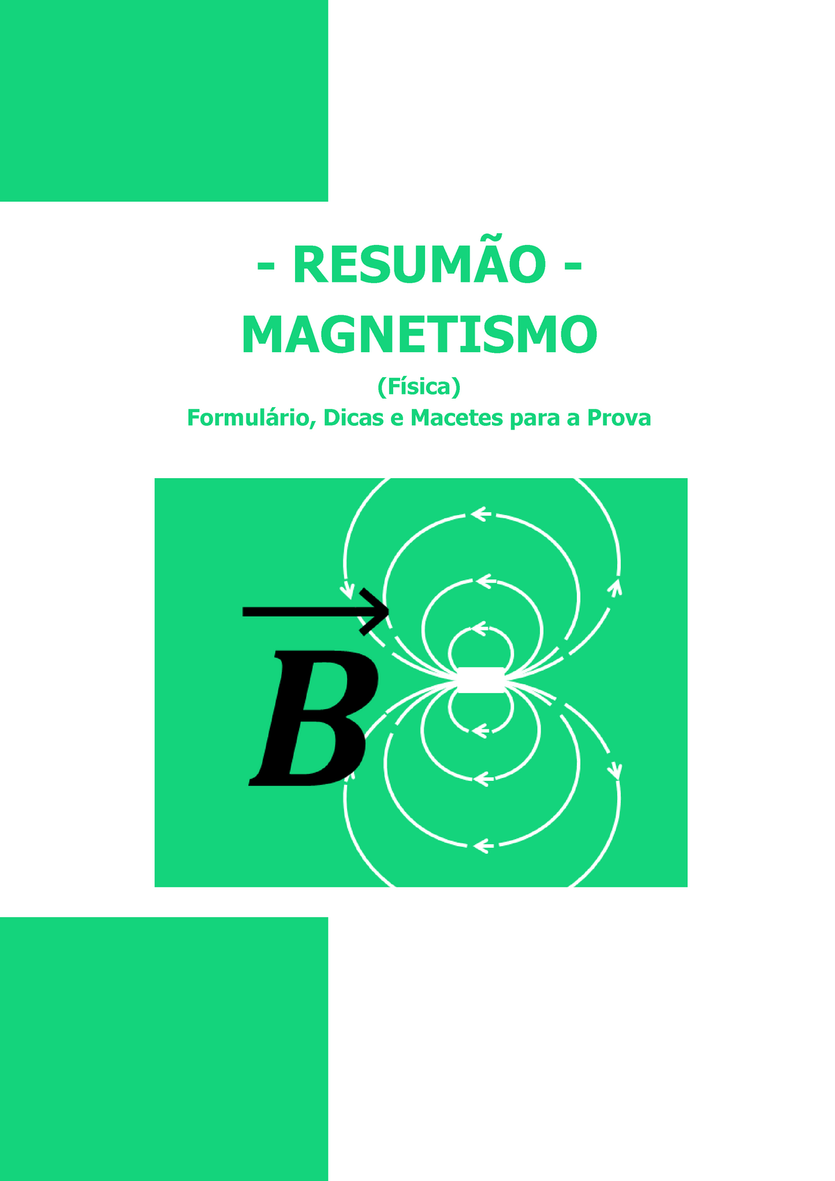 Magnetismo - Apontamentos 1-8 - RESUMÃO - MAGNETISMO (Física ...