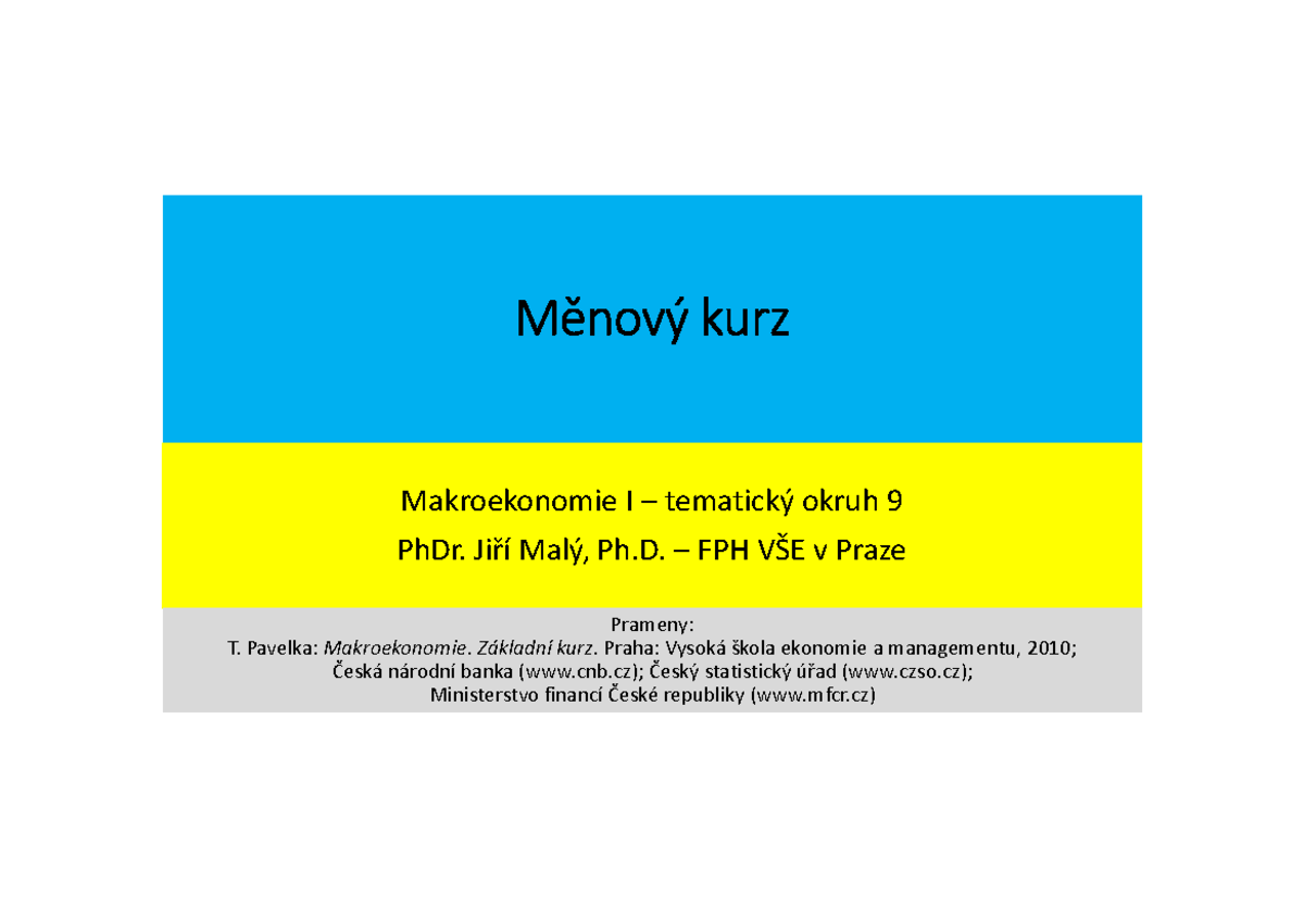 3MI103 9. Měnový Kurz - Prezentace, Se Vzorečky A řešenými Příklady ...