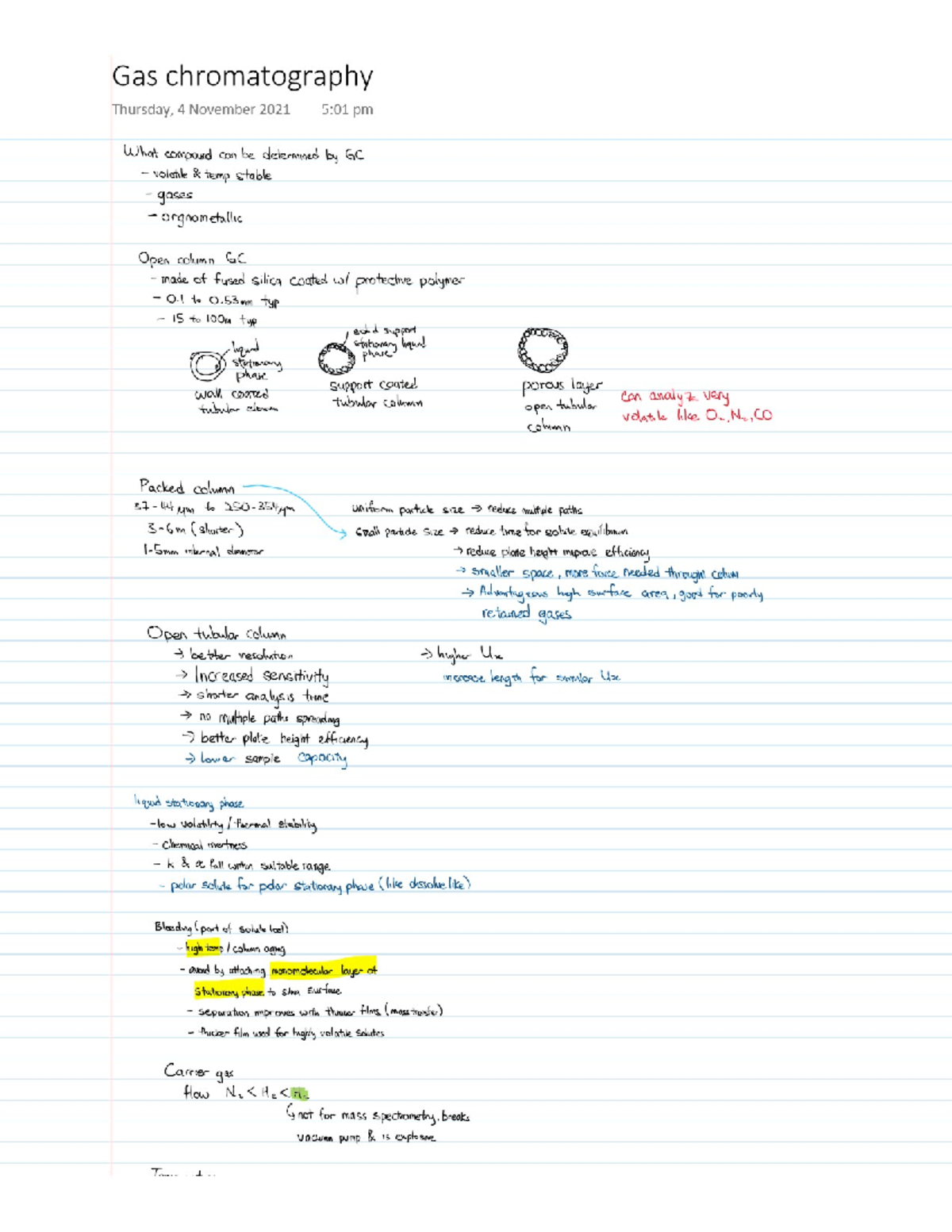 GC study guide - gas chromatography - CM2011 - Studocu