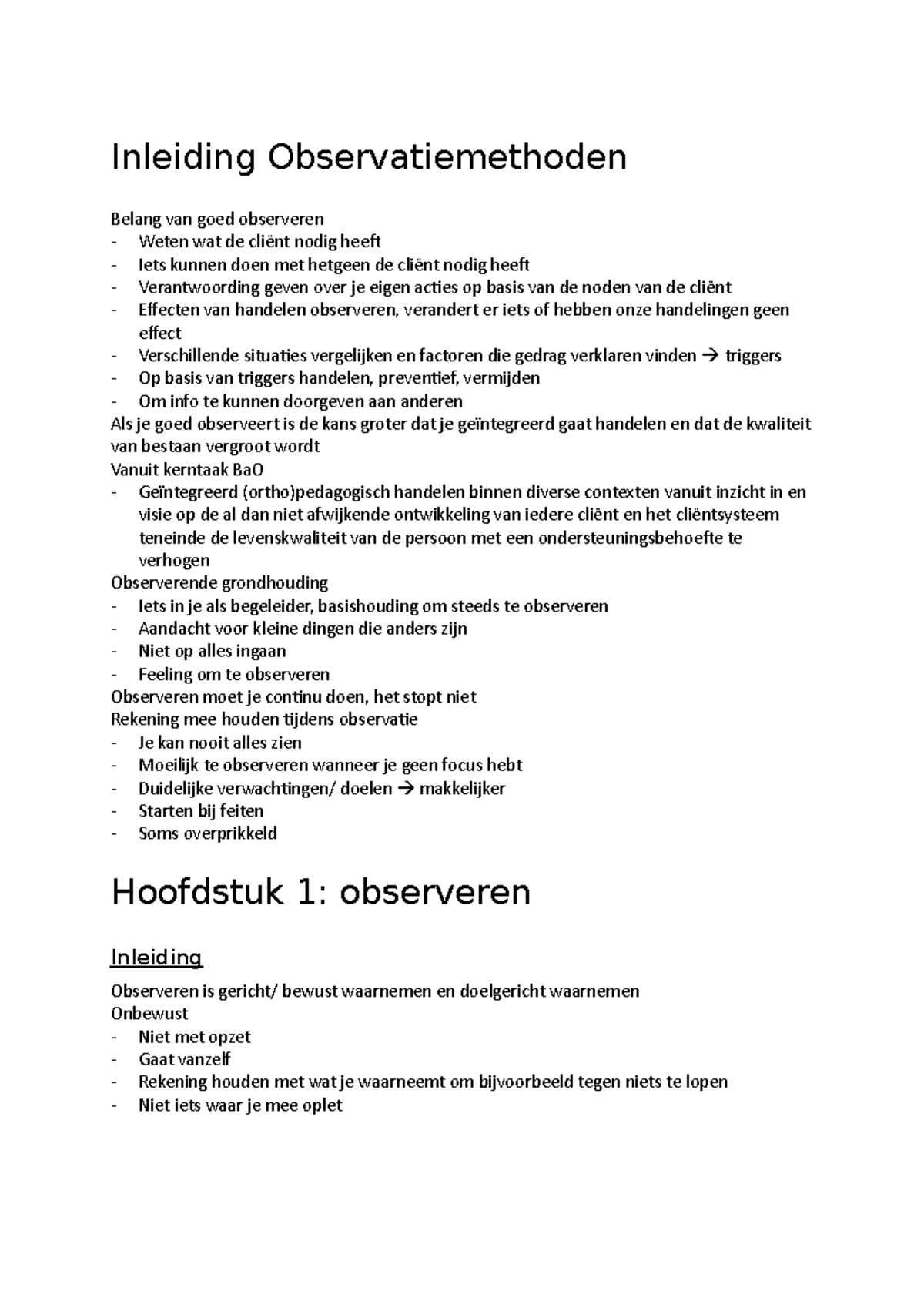 Samenvatting Observatiemethoden - Inleiding Observatiemethoden Belang ...