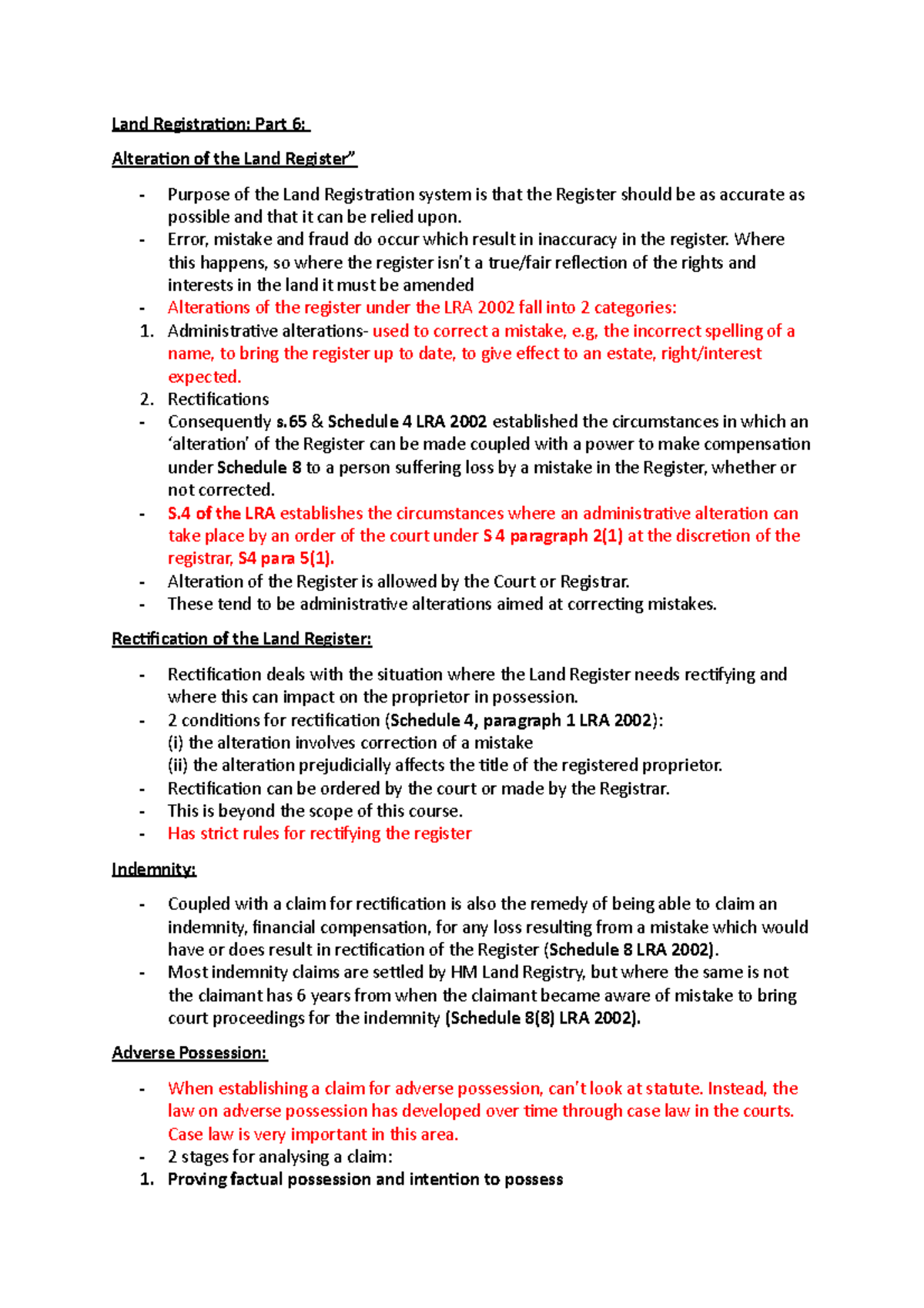 Spelling mistake 2025 on land registry