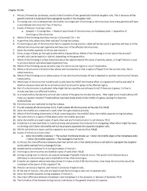 Chapter 17 Multiple Choice Questions - Chapter 17 HW 1. Dihybrid Cross ...