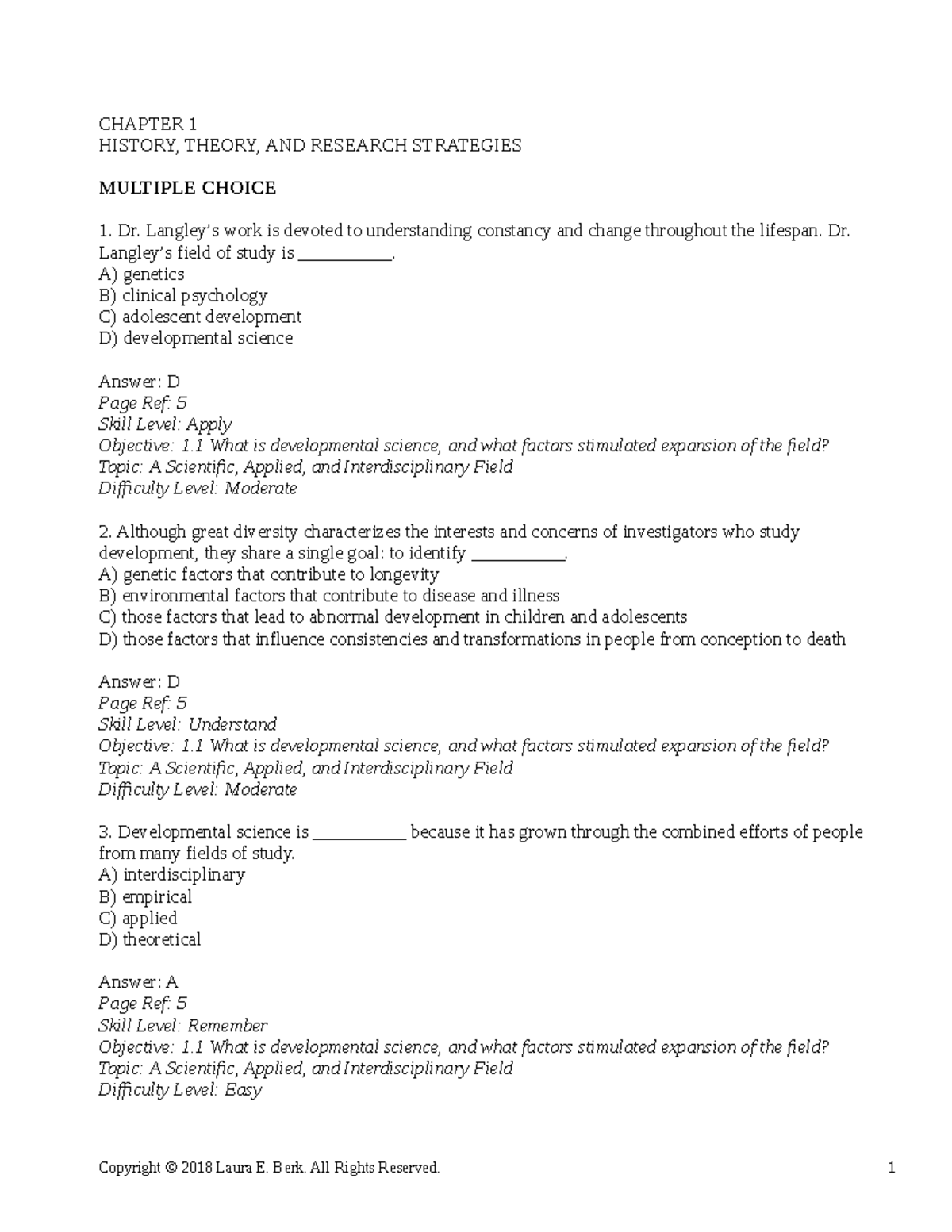 Growth and Development CH01 exam - CHAPTER 1 HISTORY, THEORY, AND ...