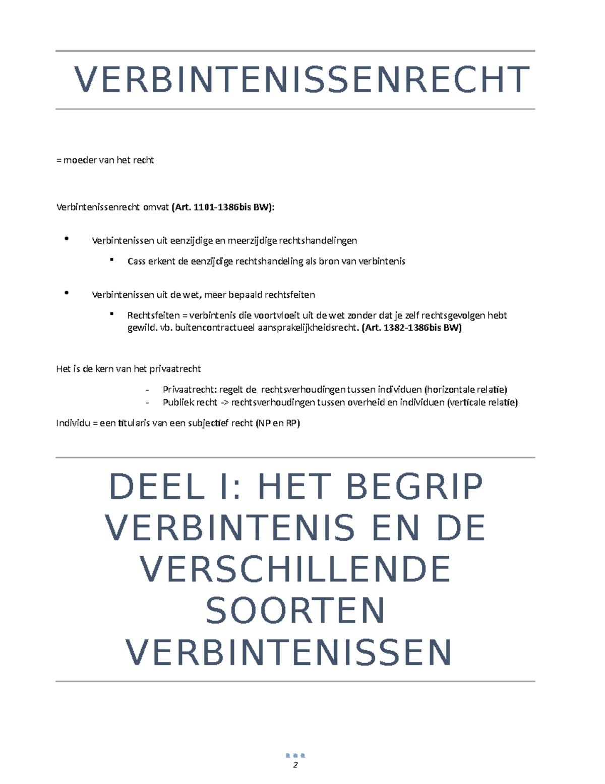 Verbintenissenrecht-SV-1 - VERBINTENISSENRECHT = Moeder Van Het Recht ...