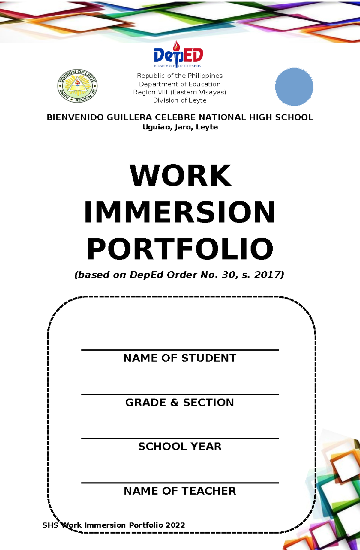 Student Information Sheet - Republic of the Philippines Department of ...