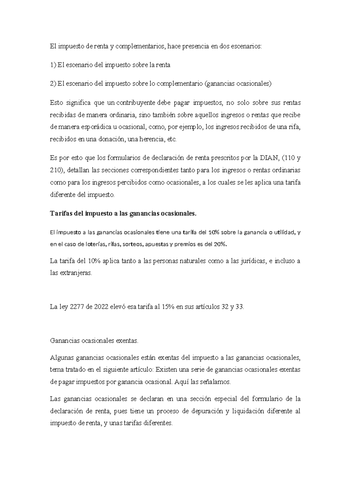 Costossss impuestos - Trabajo costos - El impuesto de renta y ...