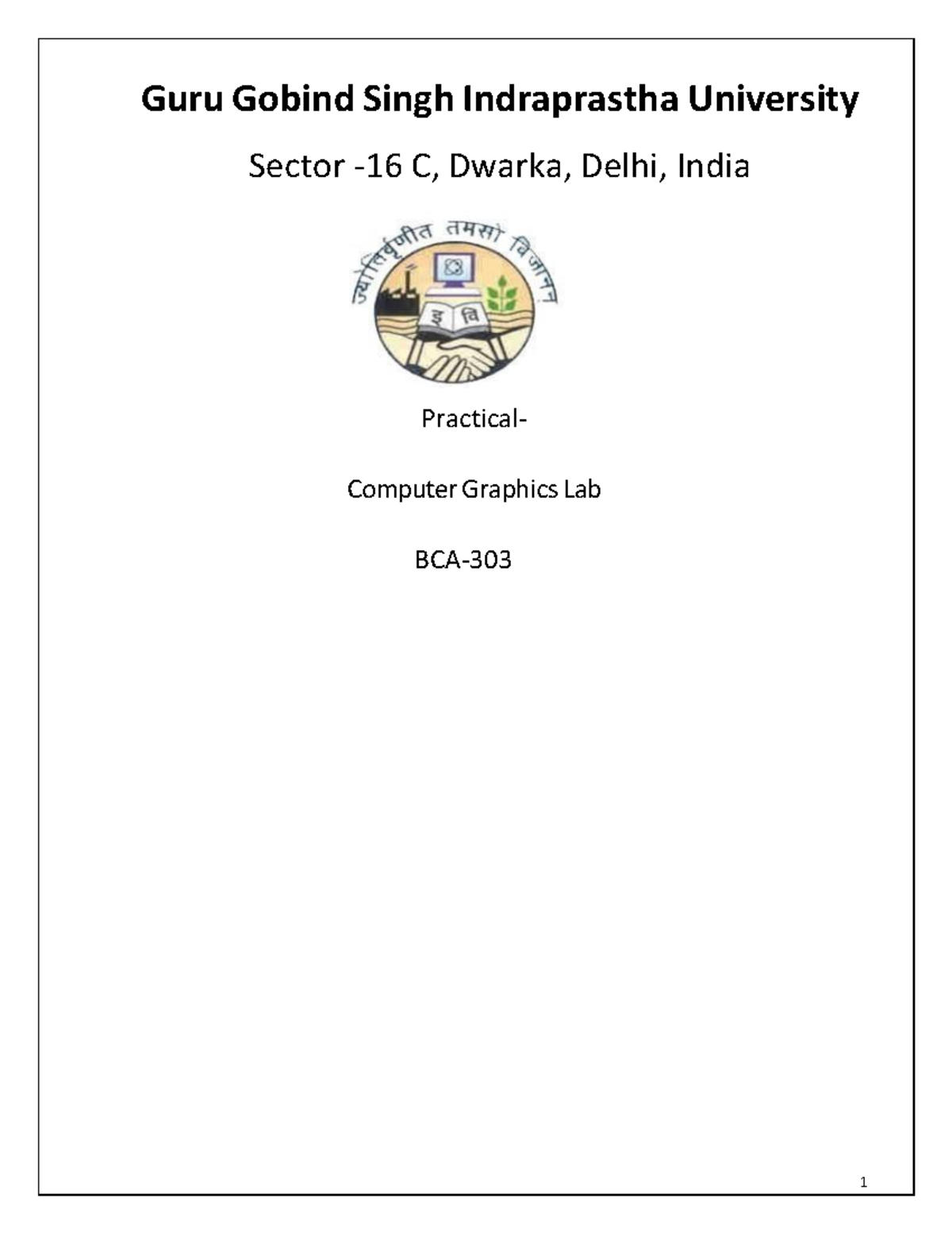 CG Practical File - Computer Graphics - Guru Gobind Singh Indraprastha ...