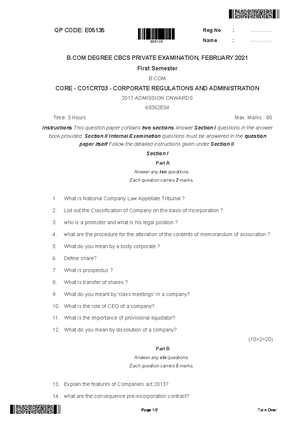 Doc Scanner Document - Previous year question paper - B.com finance and ...