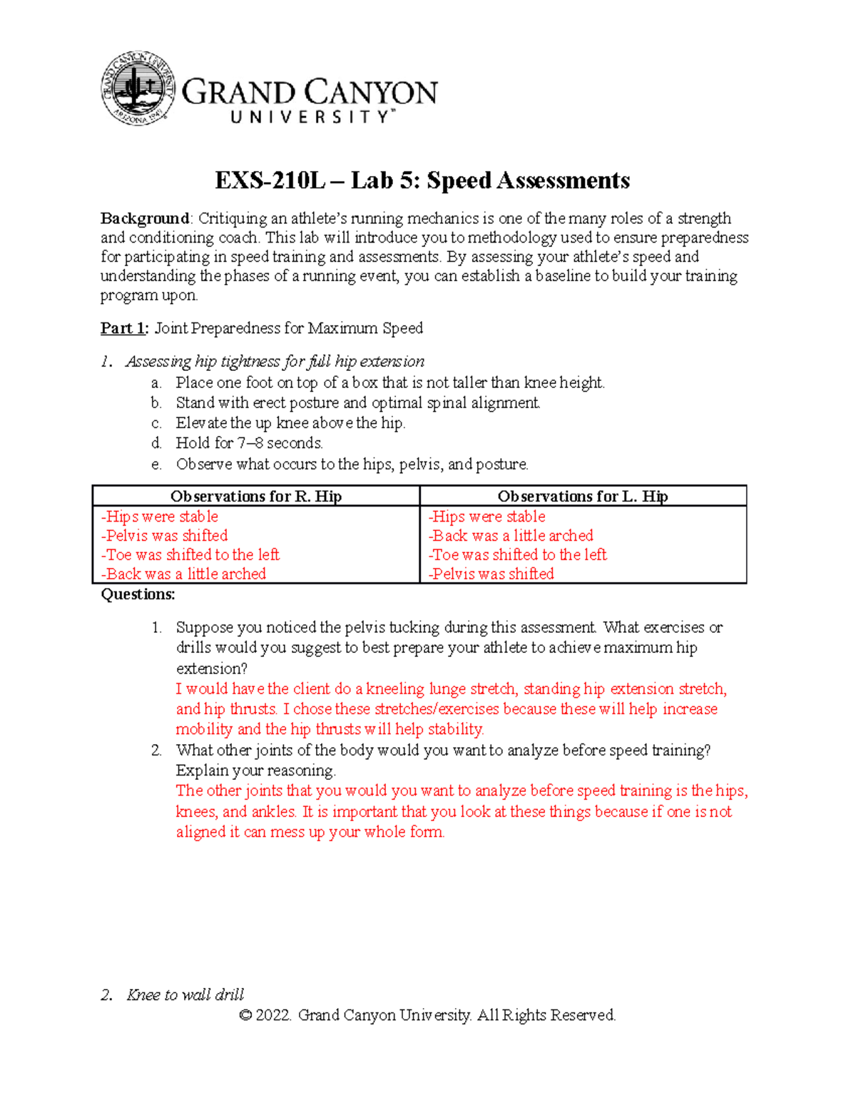 LAB 5- Speed Assessments - EXS-210L – Lab 5: Speed Assessments ...