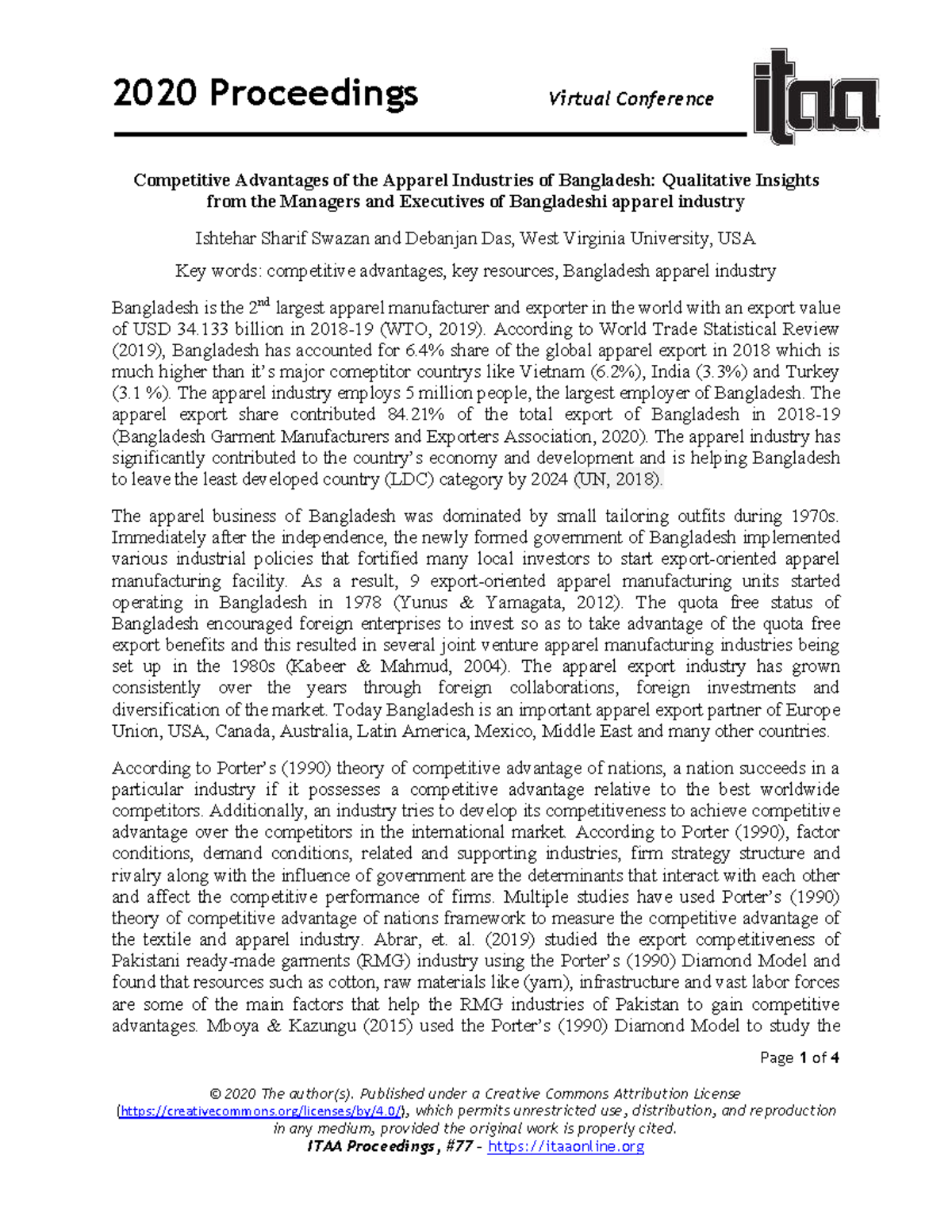 Competitive Advantages of the Apparel Industries o According to World