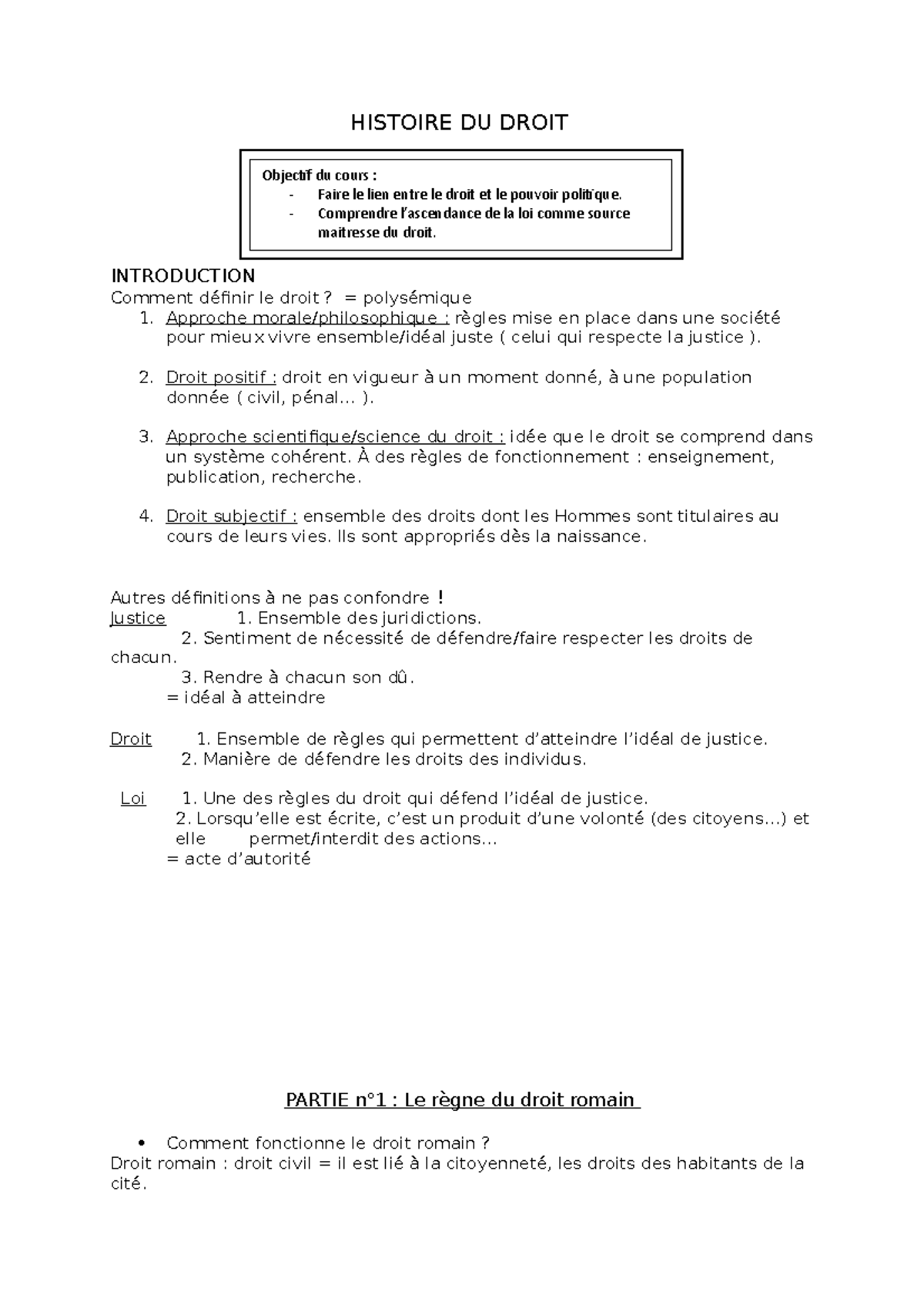 HIST 1 - CM Histoire Du Droit - HISTOIRE DU DROIT INTRODUCTION Comment ...