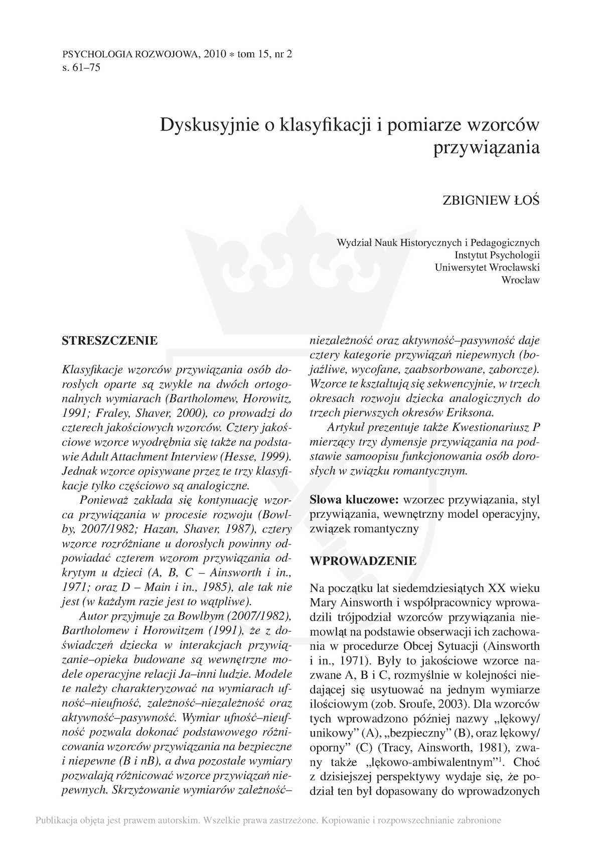 5-Psychologia Rozwojowa 15-2 - PSYCHOLOGIA ROZWOJOWA, 2010 * Tom 15, Nr ...