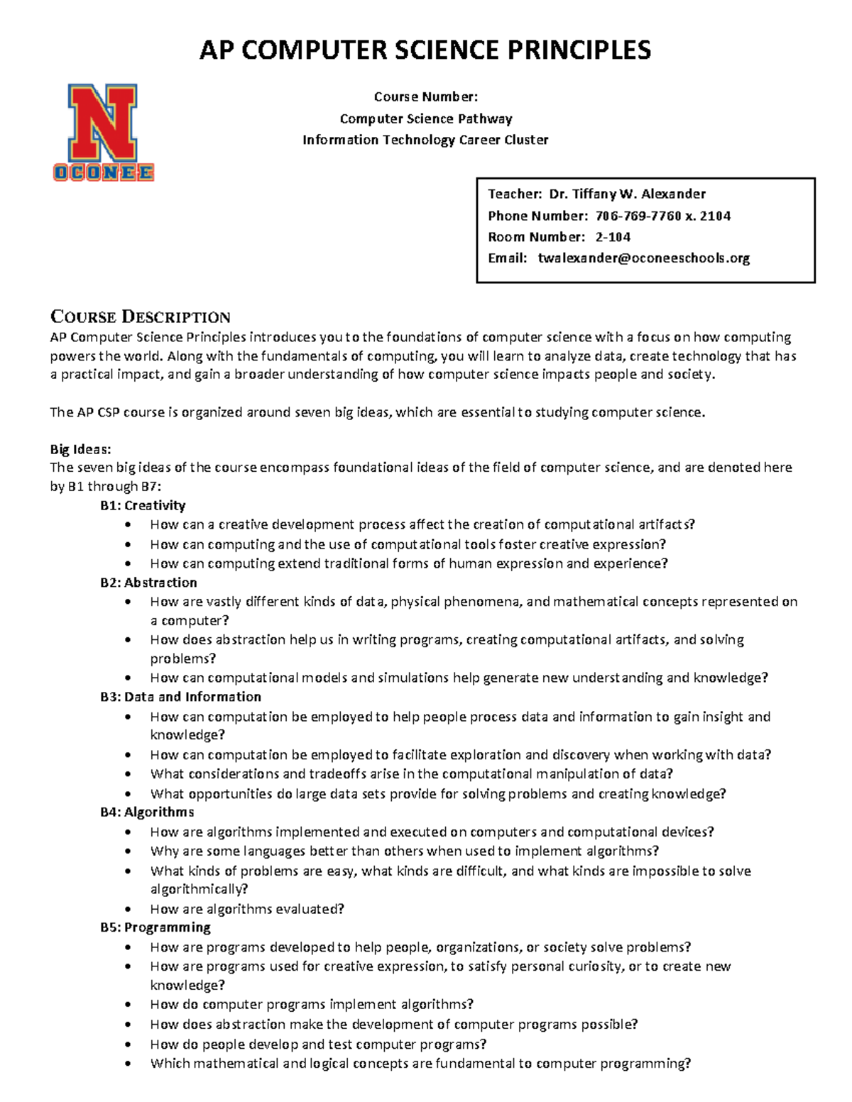 388790635 AP Computer Science Principles syllabus revised - AP COMPUTER ...