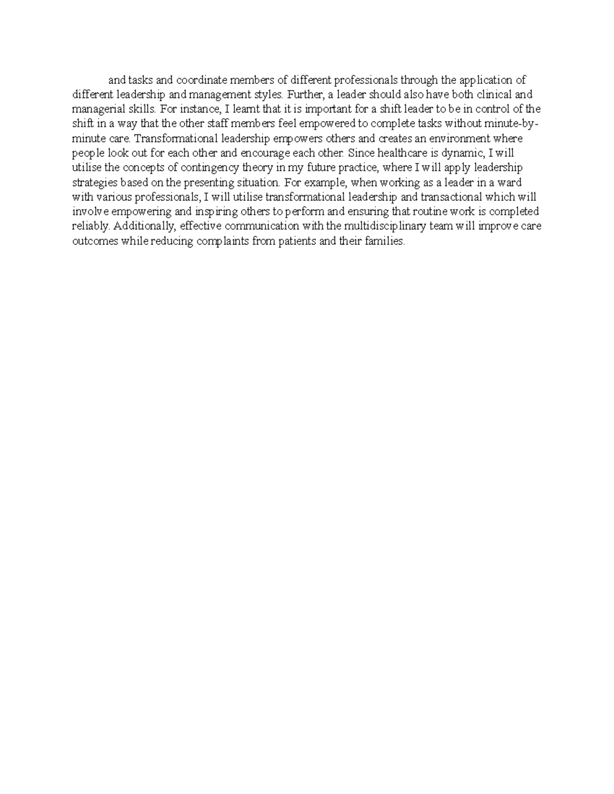 And tasks and coordinate members of different professionals through the ...