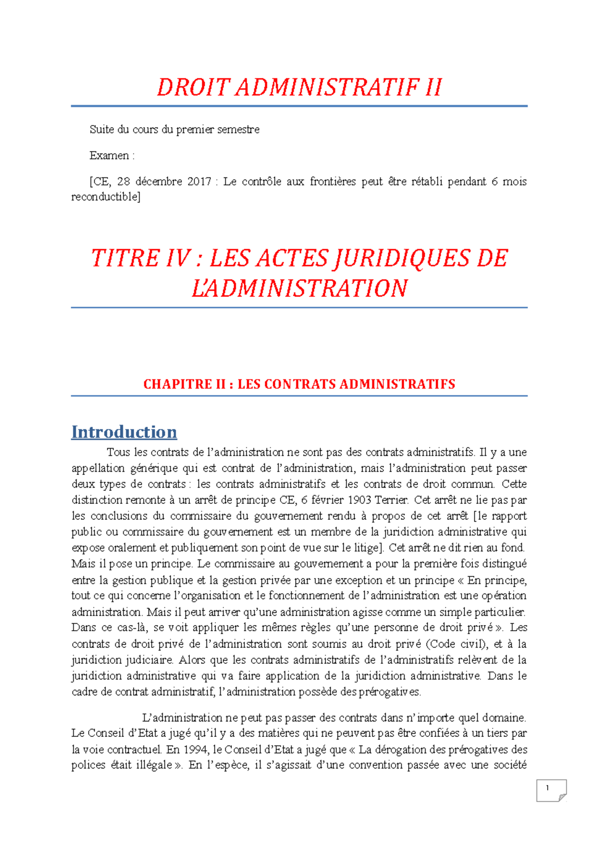 Droit Administratif ( Cours) - DROIT ADMINISTRATIF II Suite Du Cours Du ...