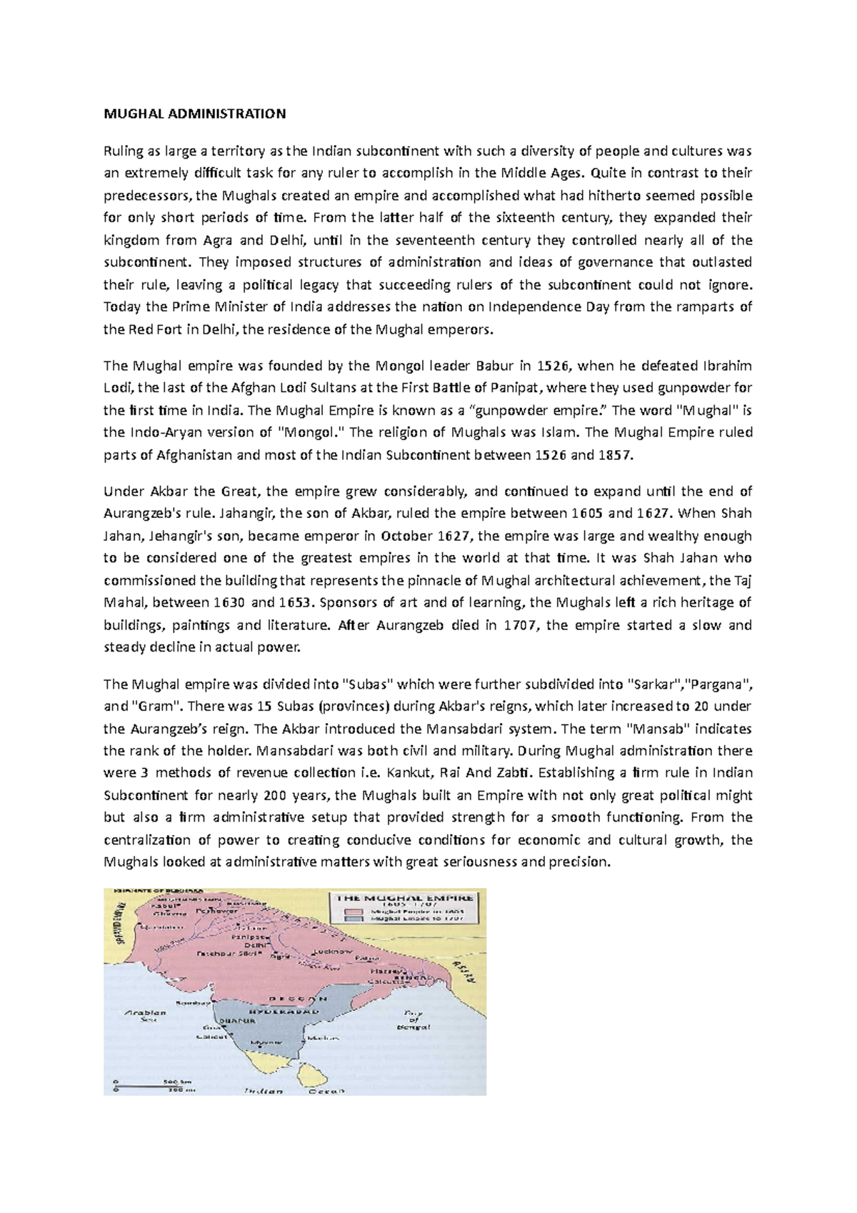 Mughal Administration - MUGHAL ADMINISTRATION Ruling as large a ...
