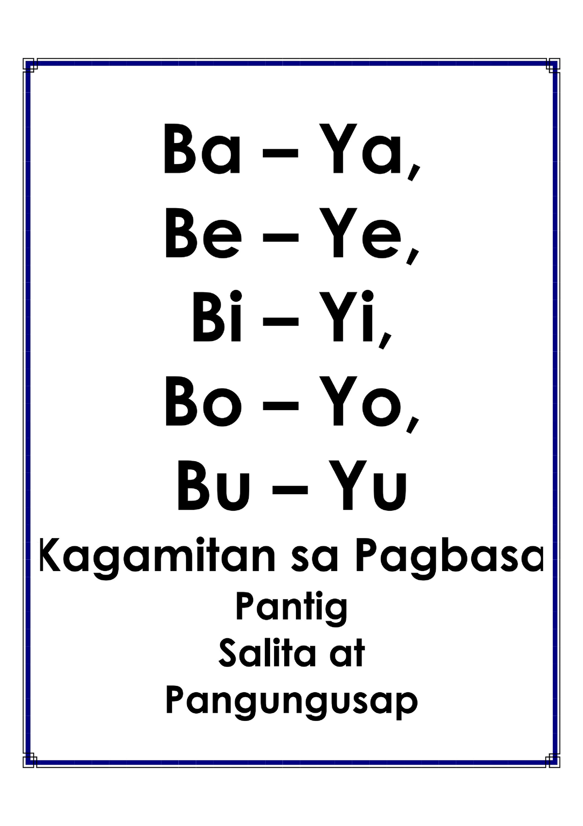 BA YU Kagamitan SA Pagbasa - Bachelor of Secondary Education Major in ...