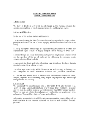 Trusts 3 - Handout (2021)(3) - Unit 3, 2021-2022 Law 3241 Law of Trusts ...