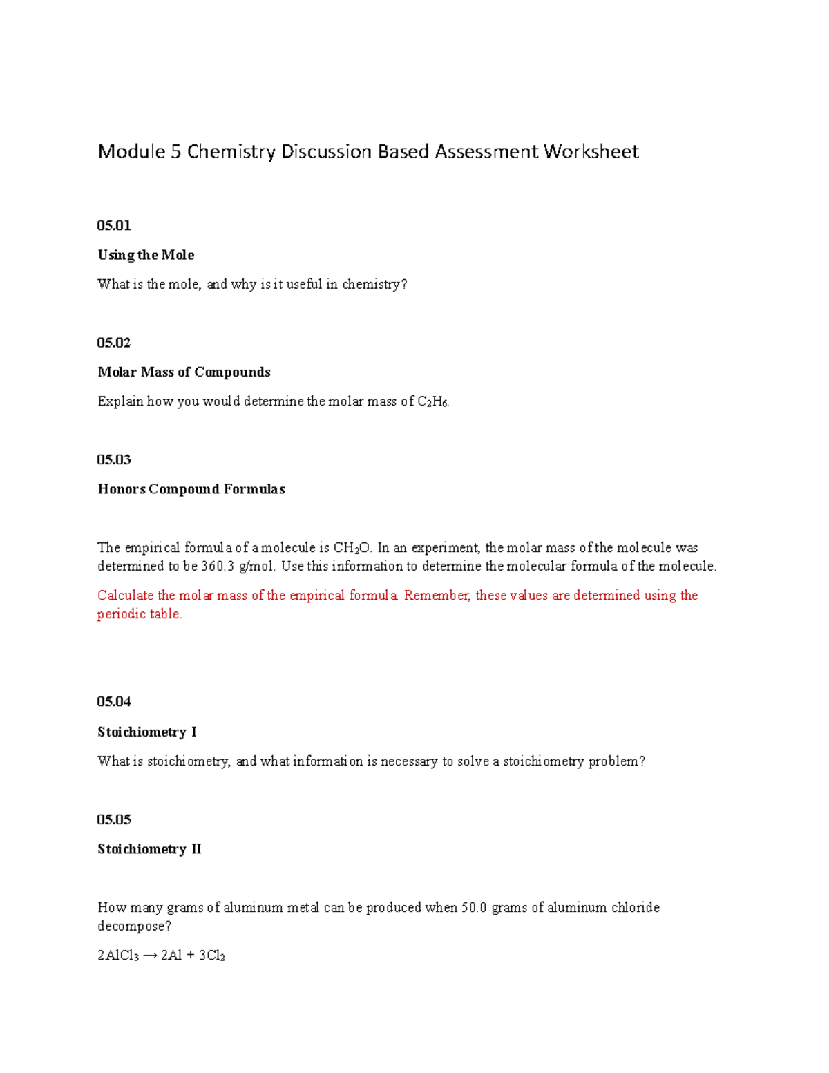 Module+5+Chemistry+Discussion+Based+Assessment - Module 5 Chemistry ...
