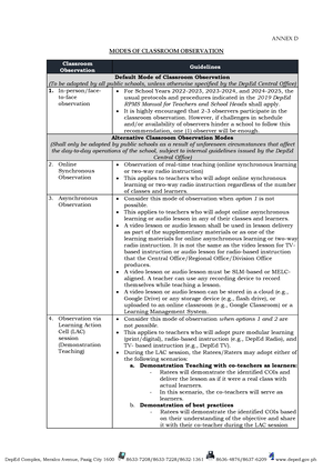 Annex B2 RPMS Tool For Highly Proficient Teachers SY 2023-2024 - Page 1 ...