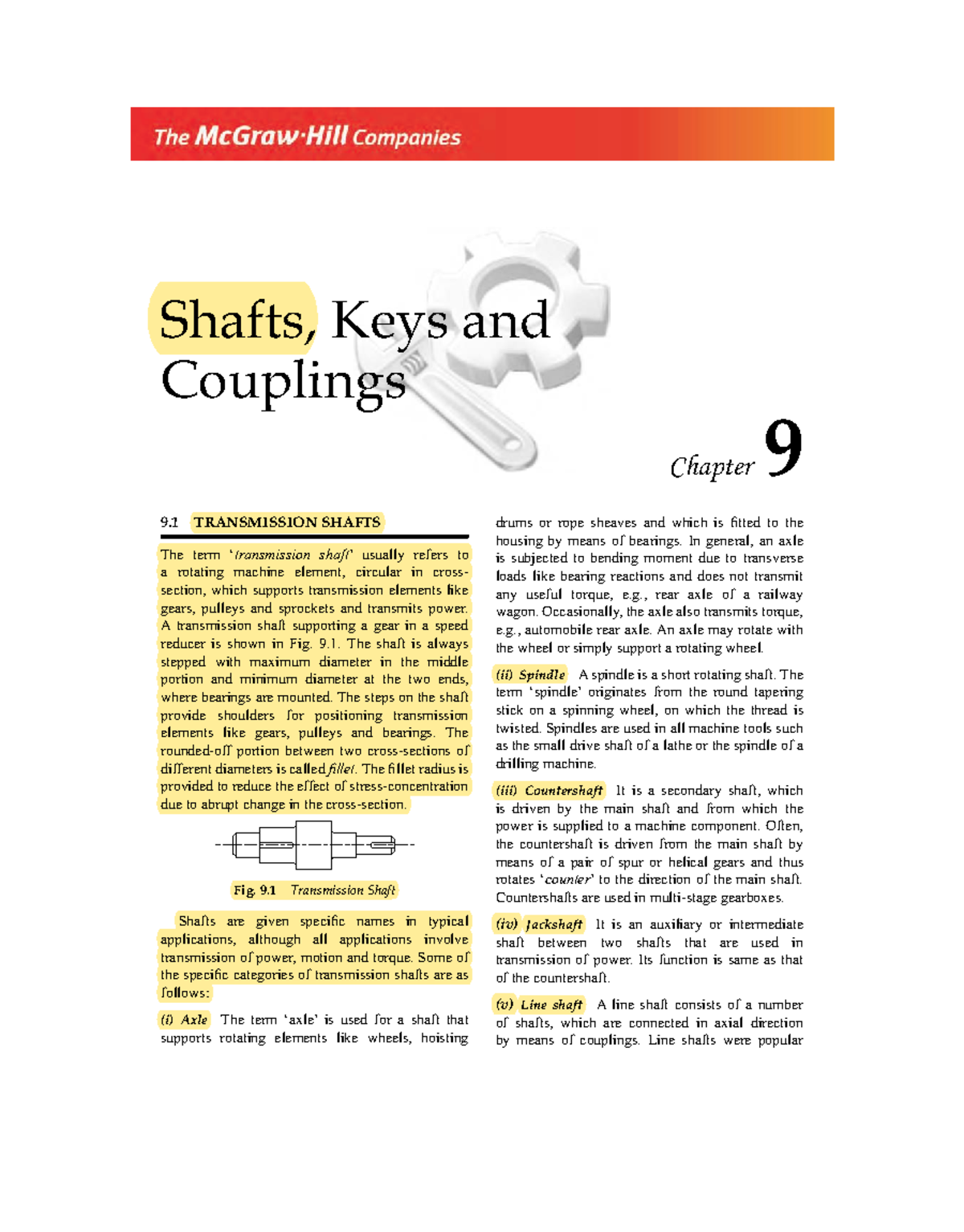 99995435 mechhanics Shafts, Keys and Couplings Chapter 9 9