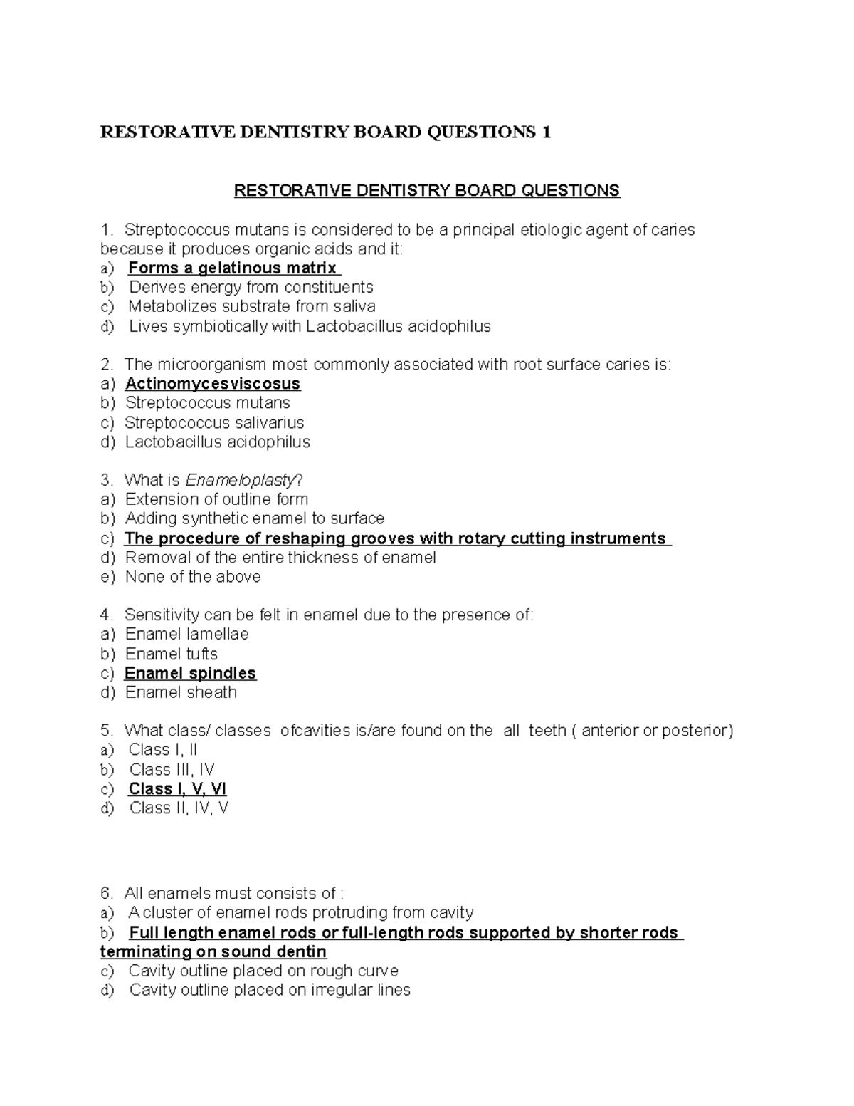 335913429 Restorative Dentistry Board Questions docx RESTORATIVE